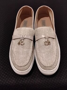 Steven New York Kiana Woven Cream/Beige Loafers size 11